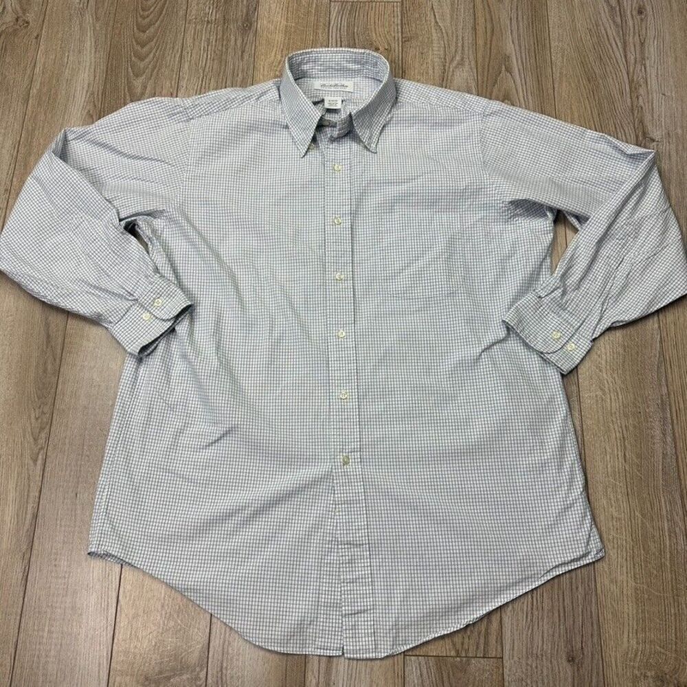 Brooks brothers shirt mens 16-32/33 white check button down long sleeve